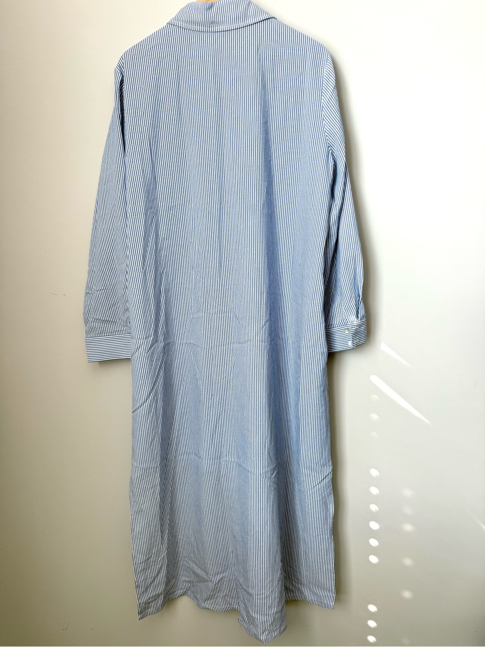 Pomander Place Tuckernuck Blue White Stripe Griffin Long Sleeve Shirt Maxi Dress - Picture 5 of 5